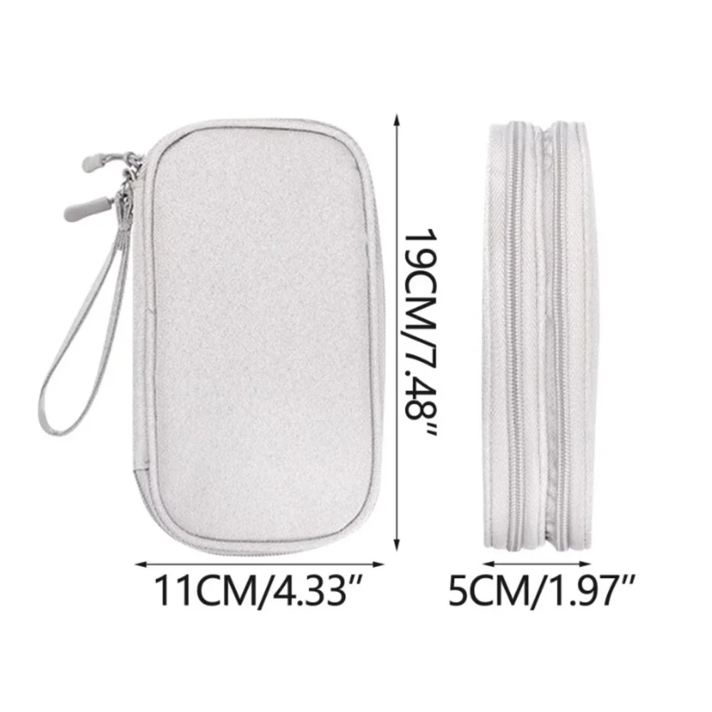 Electronics Travel Organizer Bag portable Cable Cord Tech Organizer Pouch Gray